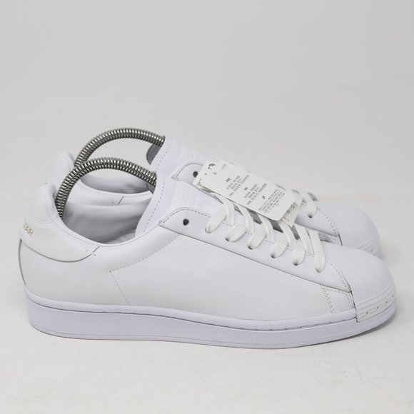 adidas Superstar Pure Luxe Premium White Sneaker FV3352 Gold Trainer Casual - Picture 2 of 11